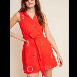 Anthropologie Eva Franco Red shorts romper